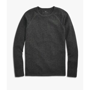 Mack Weldon Mens M Charcoal Gray Thermal Waffle Knit Long Sleeve Shirt Wool